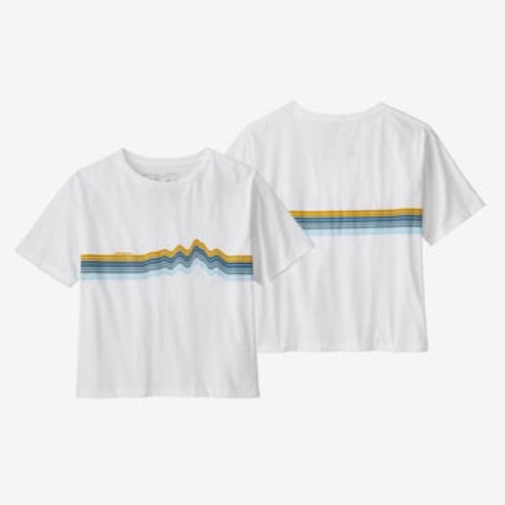 Patagonia W's Ridge Rise Stripe Organic Easy Cut Tee, White